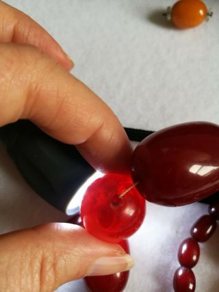 Huge Antique Cherry Amber Bakelite Faturan 85g 5
