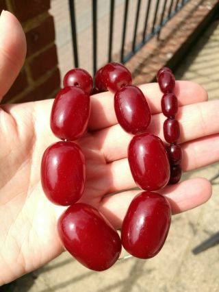 Huge Antique Cherry Amber Bakelite Faturan 85g 7