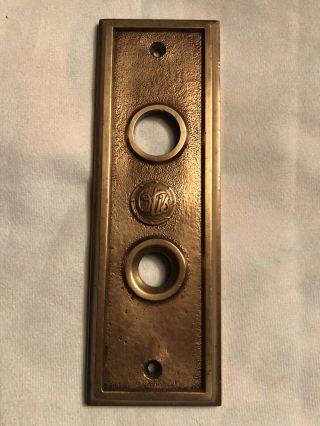 Antique Otis Elevator Call Bell Cast Bronze Brass Early 1900’s Control Panel