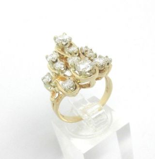 Vintage 14K Gold - 12 DIAMOND RING - 1.  50 TCW - 6.  5 - Appraisal - Estate 2