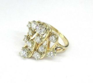 Vintage 14K Gold - 12 DIAMOND RING - 1.  50 TCW - 6.  5 - Appraisal - Estate 3