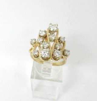 Vintage 14K Gold - 12 DIAMOND RING - 1.  50 TCW - 6.  5 - Appraisal - Estate 9