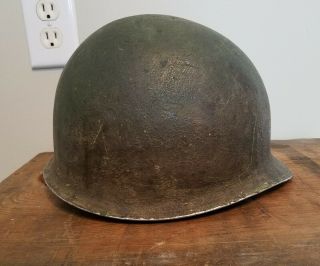 US WWII M1 Fixed Bale Helmet w/ Westinghouse Liner - Named 2