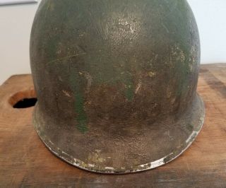 US WWII M1 Fixed Bale Helmet w/ Westinghouse Liner - Named 4