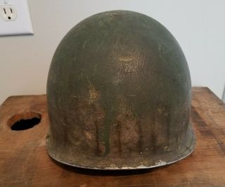 US WWII M1 Fixed Bale Helmet w/ Westinghouse Liner - Named 5