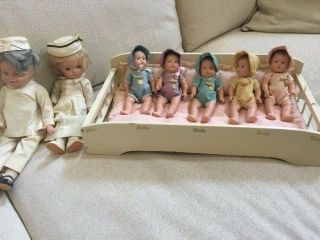 MADAME ALEXANDER VINTAGE BABY DOLLS - DIONNE QUINTUPLETS,  Dr.  Defoe,  Nurse,  orig 2