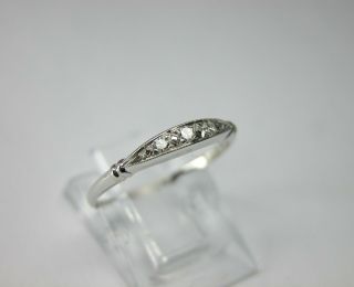 ANTIQUE ART DECO PLATINUM DIAMOND WEDDING BAND STACKING RING 2