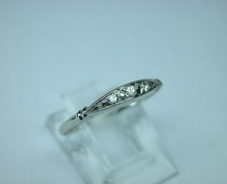 ANTIQUE ART DECO PLATINUM DIAMOND WEDDING BAND STACKING RING 6