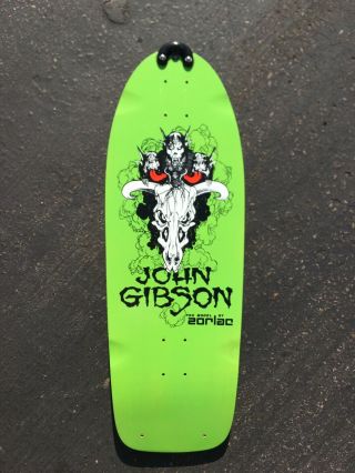NOS Vintage 1984 ZORLAC John Gibson Cow Skull 1st Gen Rare Skateboard 2