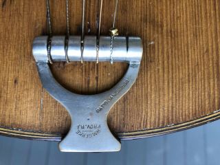 Antique Vintage August Pollmann Mandoline Guitar,  six strings,  rare,  complete 5