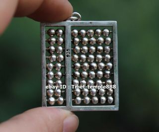 5 Cm Miao Silver Chinese Auspicious Abacus Counting Frame Necklaces & Pendant