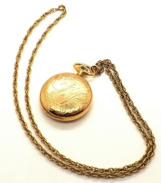 Vintage Arnex Mini Pocket Or Pendant Watch W/ Chain 17 Jewel Incabloc Movement