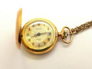 Vintage Arnex Mini Pocket or Pendant Watch W/ Chain 17 Jewel Incabloc Movement 3