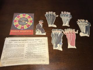 Vintage 1938 Charlie Mccarthy Radio Stars Party Game Complete Paper Dolls Nm