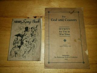 Ww1 For God And Country Hymns For Use In War Time,  Ww2 Army Song Book