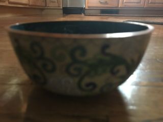 Vintage Cloisonne Bowl - White With Colorful Scrolls - Marked " China "