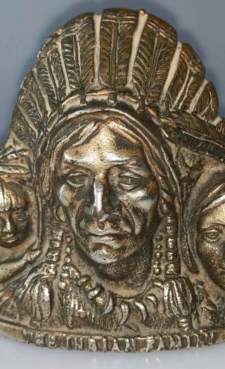 ANTIQUE 1905 CAST IRON “THE INDIAN FAMILY” STILL BANK. 3
