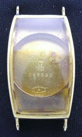 18K Gold Vacheron & Constantin Antique Tank Watch Case,  Crystal - Vintage 8