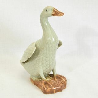 Vintage Mid Century Green Porcelain Glazed Duck Chinese Import 6 "