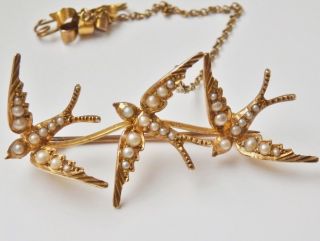 Antique Victorian 15ct Gold Pearl Set 
