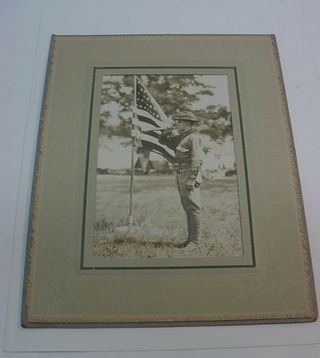 Ww1 Antique Photo Of U.  S.  Army Cavalry Bugler Playing Bugle / Trumpet