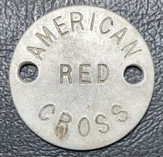 Vintage Wwi American Red Cross Aluminum Metal Id Number Tag Dog Tag