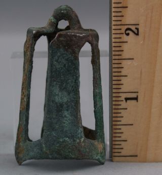 5 Small Ancient Antique Chinese Ceremonial Burial Bronze Bells,  Green Verdigris 6