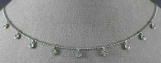 Estate.  30ct Diamond 14kt White Gold 3d Classic Chandelier By The Yard Necklace