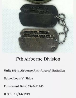 Wwii Dog Tags 17th Airborne Division