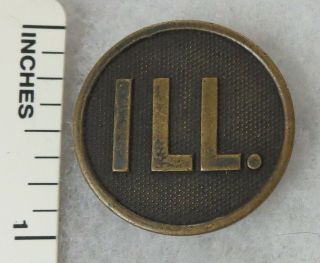 Ww1 Us Army Ill Collar Disk Illinois State Insignia Vintage