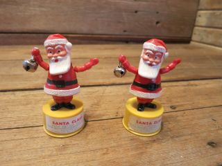 Vintage Kohner Bros Finger Puppet Push Button Santa Claus With Bell Toys Figures