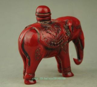 china collectible handwork red resin carve lucky elephant snuff bottle b01 2