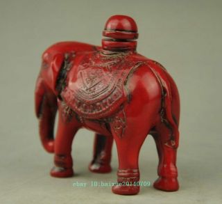 china collectible handwork red resin carve lucky elephant snuff bottle b01 3