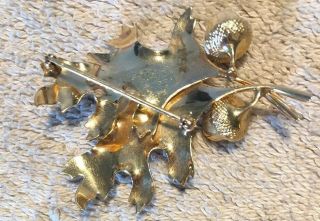 Vintage 14k Gold Leaf And Acorn Brooch Pin - 11 Grams 4