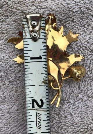 Vintage 14k Gold Leaf And Acorn Brooch Pin - 11 Grams 7