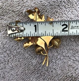 Vintage 14k Gold Leaf And Acorn Brooch Pin - 11 Grams 8