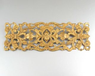Antique French Gilded Bronze Belt Ornament,  Leaves And Arabesques