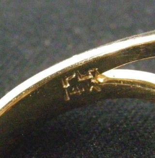 Vintage Unique Mid Century Mod 14K Gold Diamond Opal Starburst Sputnik Ring 6