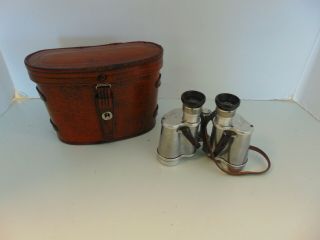 Ww2 German Binoculars (dienstglas) Cag 6x30 And Leather Case Aluminum