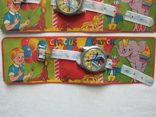 5 - Toy Circus Watches - Still on Cards / Great Graphics - NOS 3