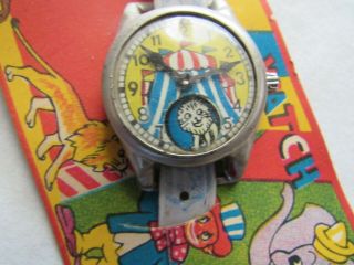 5 - Toy Circus Watches - Still on Cards / Great Graphics - NOS 7