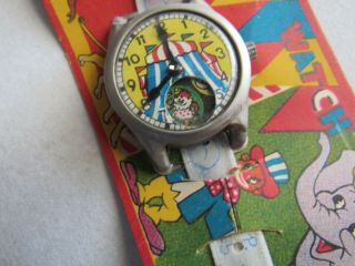 5 - Toy Circus Watches - Still on Cards / Great Graphics - NOS 8