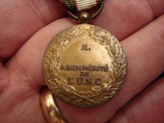 WWI FRENCH MEDAL OF THE NATIONAL UNION OF COMBATANTS - MEDAL AND RIBBON 4