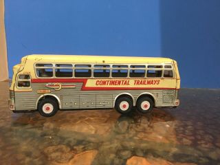 Vintage Tin Litho Friction Silver Eagle Express Continental Trailways Bus Japan