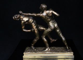 19th C Bronze Boxers / Pugilists Boxing Sculpture - Pierre Eugene Emile Hebert 3