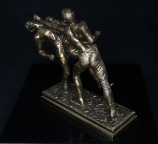 19th C Bronze Boxers / Pugilists Boxing Sculpture - Pierre Eugene Emile Hebert 4