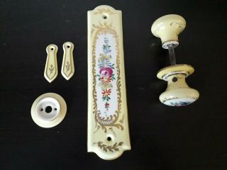 French Porcelain Door Handles/finger Plate And Key Covers Pretty Retro