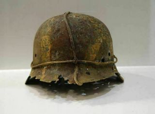WWII WW2 M42 German CAMO helmet WIRE RARE CAMO 3
