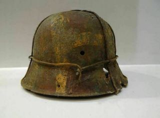 WWII WW2 M42 German CAMO helmet WIRE RARE CAMO 5