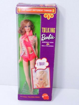 ULTRA RARE Vintage Titian Redhead STACEY FACE Talker Talking BARBIE Doll NRFB 4